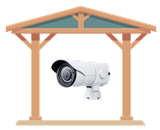 Avec abri et vidéo-surveillance